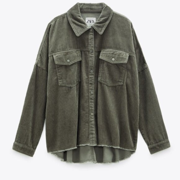 ZARA GREY CORDUROY SHIRT/SHACKET - Picture 5 of 7